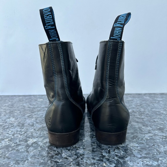 John Fluevog Black Leather Lace up Ankle Boots men’s Size 7. - Picture 5 of 13